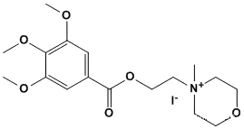 Molecular Structure of 56879-67-5 (Morpholinium, 4-methyl-4-[2-[(3,4,5-trimethoxybenzoyl)oxy]ethyl]-,iodide)